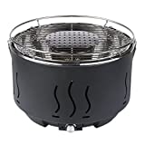 Barbacoa De Carbón, Barbacoa De Carbón Portátil En Acero Inoxidable, Mesa De Barbacoa Con Interfaz Mirco, Ventilador Integrado Y Bolsa De Transporte, Para Balcón, Camping, Picnic, 35x35x25 Cm
