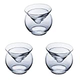 Balikha 3X juego de copas de cóctel triangulares de capa intermedia, copa de vino de cóctel de cristal helado, copas de Martini