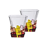 Vasos de whisky de 10 onzas, juego de 2 vasos de whisky antiguos, vasos de rocas pintados a mano para beber whisky escocés, whisky, cóctel, coñac, vodka, ginebra, tequila, regalo para hombres y mujeres en casa, bar