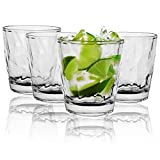 Jodsen Vasos de jugo de agua, 4 vasos de agua de cóctel reutilizables, juego de vasos portátiles apilables de acrílico para el hogar, restaurante, fiesta, lavavajillas (transparente)