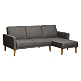 homcom Rinconera Cama con Respaldo Reclinable Península Modular y Estructura de Madera en Tela Gris