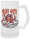 Takoyaki Attack Ramen Soup Taza transparente para cerveza Jarra para cerveza