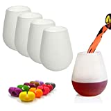 Copas de vino blanco dancepandas, 5 uds., copa de vino sin tallo, copa de vino de silicona irrompible para Camping, barbacoa, fiesta, piscina