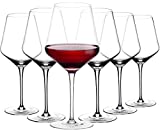 Amisglass Copas de Vino Tinto, Copas de Vino, Juego de 6 Copas de Vino Blanco en Cristal Premium, 100% Sin Plomo, Sopladas a Mano - 600 ml