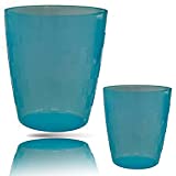 Taza de camping Kerafactum, taza de agua de jugo, tazas de fiesta estables reutilizables de plástico sin BPA para picnic, taza de jugo apilable, 2 piezas amarillas