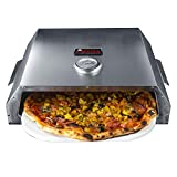 ACTIVA Pizza Box 2020 Pizza de acero inoxidable, aprox.  44,5 x 13 x 35,5 cm, Horno de pizza con indicador de temperatura BBQ