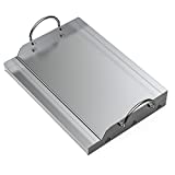 Onlyfire - Placa de barbacoa universal de acero inoxidable para barbacoas de carbón, gas y otras barbacoas, rectangular, 51 x 32 x 12,4 cm (ancho x profundidad x alto)