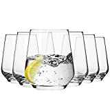 Vasos Krosno Vaso de jugo de agua Vaso de vidrio | Juego de 6 | 400ML | Colección Esplendor | ideal para el hogar, fiestas en restaurantes y recepciones | Apto para lavavajillas y microondas.