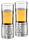 Jack Daniels - Juego de 2 vasos de whisky de vidrio y metal