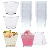 Vasos de postre de plástico Mini vasos de postre de fiesta Vasos de postre de plástico transparente Vasos de postre de plástico reutilizables Vasos de postre de plástico transparente 50 piezas