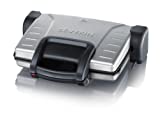 SEVERIN KG 2389 Parrilla eléctrica 1800 W, parrilla de mesa XL convertible en barbacoa con placa extraíble, parrilla antiadherente 41 x 30,8 x 11,9 cm