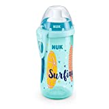 NUK 10255431 Beach Flexi Cup - Vaso con pajita, 300 ml, antigoteo e irrompible, sin BPA, a partir de 12 meses, 1 pieza, color: Azul