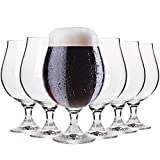 Vasos Krosno Copa Vaso Cerveza Oscura 0,5 litros | Juego de 6 | 500ML | Colección Élite | Perfecto para el hogar y fiestas | Apto para lavavajillas y microondas.