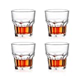 Hwtcjx vasos especiales, vasos de whisky de cristal, vasos de ron, hechos de cristal de alta densidad, seguro y no tóxico, fondo grueso, para whisky, cerveza, licores (180 ml, 4 piezas)