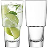 LSA Mixologist cóctel Highball 400 ml transparente x 2. 7,7 x 7,7 x 15,7 cm