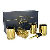 Juego de 4 vasos de chupito de cerámica con vertedor, vasos de chupito con forma de bala de 50 cal, gran regalo para hombres, juego de regalo de lujo