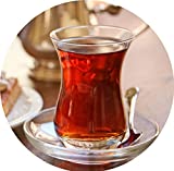 Topkapi - Juego de té turco, 18 piezas, Jasmin-Sultan con efecto visual, 6 vasos de té, 6 posavasos, 6 cucharas, juego completo para 6 personas