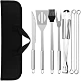 Accesorios para barbacoa de dióxido, kit de herramientas para barbacoa de 10 piezas, herramientas para barbacoa de acero inoxidable Kit de herramientas para barbacoa profesional perfecto (acero inoxidable)