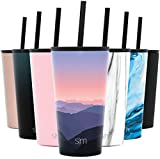 Simple Modern Classic 16oz (470ml) Travel Hyrdro Thermos Cups con 2 tapas: Pajita reutilizable y tapa con solapa - Acero inoxidable aislado al vacío, Frasco