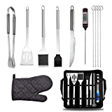 Accesorios para barbacoa, 11 piezas de herramientas para barbacoa, accesorios para barbacoa de acero inoxidable, kit de herramientas profesional perfecto para barbacoa, juego de herramientas para barbacoa, el mejor regalo para barbacoa para hombres y mujeres