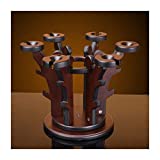 WUWUDIT CESULIS - Estante de madera para botellas de vino, con soporte para copas de vino, 34 x 34 x 25 cm