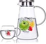 AWJ Tetera Vaso de vidrio Jarra Tetera de hielo Seguridad Resistente al calor es muy adecuado para café, leche caliente y fría, jugo de vino, ETC.