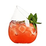 Joyyoq Copa de jugo de vino tinto simple Bebida fría Cóctel casero Copa de agua transparente de gran capacidad Vidrio grueso creativo biselado, 300 ml (Tamaño: 300 ml)