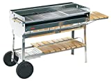 Ferraboli - BARBACOA DE CARBÓN Planet Inox 170x58x96 ruedas de madera art.228