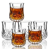 JAIEF Set de 6 vasos de chupito en cristal sin plomo, transparente y pesado