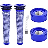 Rebirthcare - Filtro de 4 piezas para aspiradora Dyson V8 V7, 3 prefiltros y 3 postfiltros HEAP para Dyson V7 V8 V8 + filtro de repuesto Animal Absolute Motorhead, piezas de repuesto # DY-96566101