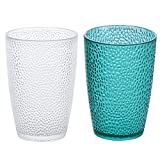 2 vasos de plástico irrompibles reutilizables para bebidas largas, vaso de plástico, vajilla para fiestas, camping, picnic y playa, apto para lavavajillas y sin BPA.