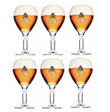 Vaso de Cerveza Leffe 33cl (Juego de 6) Cerveza Belga Forma Perfecta para Beber Cerveza