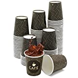 100 vasos de cartón desechables - Vasos de café de 200ml (7 oz) fabricados en España - Vasos de cartón 100% reutilizables resistentes al calor, ideales para café, té, cumpleaños, etc.