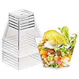 Swetup 50 Piezas Vasos de Postre de Plástico, Vasos de Postre de Plástico Transparente de 60ML Vasos de Postre Reutilizables Cuencos de Postre para Aperitivo, Mousse, Bocadillos, Pudín, Buffet