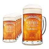 Jarra de cerveza Grenvensteiner de 6 piezas |  Juego de vasos de cerveza de 0,3 l |  Vasos de cerveza con asa |  Jarra de cerveza Grenvensteiner personalizada
