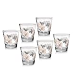 DARLING ROSE VASOS AGUA 250 ML CON ROSAS DECORATIVAS (Darling Rose 6 Vasos)