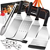 OVERMONT Barbacoa Set 13 Piezas Profesional Acero Inoxidable Espátula Kit de Accesorios para Parrilla, Ideal para Asar a la Parrilla, Camping, Fiestas al Aire Libre