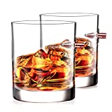 Kollea Vasos de whisky, vasos de whisky bala Juego de 2 vasos de bala .308, vasos de whisky de moda antigua Idea de regalo para hombres Whisky para whisky, whisky escocés, bourbon - 10 oz