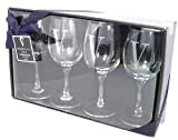 Cosmopolitan Home de Mud Pie, juego de 4 copas de vino con tallo de 320 ml con monograma V