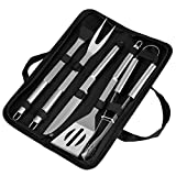 Juego de herramientas para barbacoa Gwhole, accesorios para barbacoa, juego de herramientas para parrilla de acero inoxidable, herramientas para barbacoa con estuche de almacenamiento