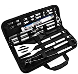 GolWof Accesorios para barbacoa Juego de barbacoa de 25 piezas Herramientas para barbacoa de acero inoxidable Juego de accesorios para barbacoa Herramientas portátiles para barbacoa Juego de barbacoa Regalo perfecto para hombres Esposo o papá