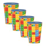 Juego de 4 vasos de plástico duro con licencia para niñas y niños, varios personajes, 260 ml (multicolor)