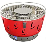 ACTIVA Table Grill Airbroil Barbacoa de Carbón en Acero Inoxidable con Ventilación Activa Roja