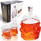 Jarra de whisky con 2 vasos, vasos de whisky, jarra para vino, licor, escocés, bourbon, brandy, 750 ml