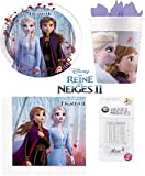 Disney Frozen Frozen 2 II Kit 52 Piezas 16 Cumpleaños Infantil (16 Platos, 16 VASOS, 20 Servilletas + 10 Velas Mágicas) Fiesta Anna Elsa
