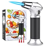 Buluri Soplete, Encendedor de Cocina Mini Soplete Recargable Llama Ajustable Soplete de Gas Butano con Cerradura de Seguridad para DIY Manualidades Cocinar Barbacoa Hornear Brulee Creme Soldar
