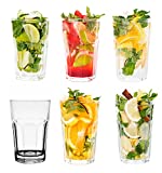 Topkapi 250.996 Longdrink - Set de 6 vasos multiusos Miami Vice blanco/transparente para cóctel, longdrink, mojito, zumo, agua, altura ~ 12 cm