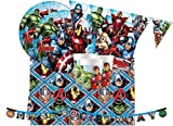 KIT17 MESA COORDINADA 123 PCS PARA FIESTA CUMPLEAÑOS INFANTIL AVENGERS MONTAJE