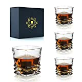 Juego de vasos de whisky de 4 - 300 ml / 10 oz Vasos de whisky irlandés de lujo Bourbon Scotch Cognac - Vasos para beber Caja de regalo para hombres Papá Esposo Día del padre Cumpleaños