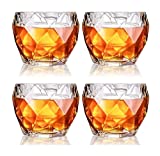 Aireador Decantador Whisky Cristal Whisky Jarra Anteojos, Premium Scotch Vasos, Bourbon Vasos para cóctel, Rock Style Old Fashioned Drinking Glass, Juego de 4.11 Oz Wine Decanter ZI